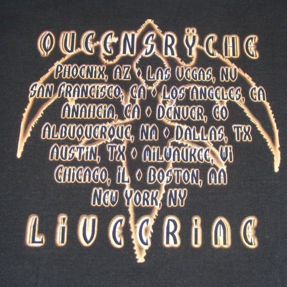 QUEENSRYCHE Concert Tshirt, XL Livecrime Undated - Picture 6 of 11